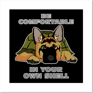 Be Comfortable In Your Own Shell Funny Motivational Animal Posters and Art